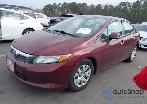 2012 Honda Civic Lx z USA, uszkodzony, nr VIN 2HGFB2F58CH580036